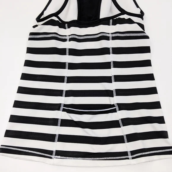 Athleta Stripe Chase Athletic Tank Top Black Womens XS Workout - Picture 4 of 8